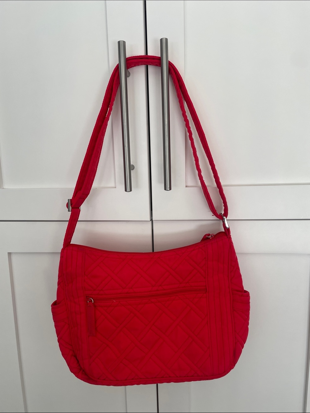 Red Quilted Crossbody Shoulder Bag
